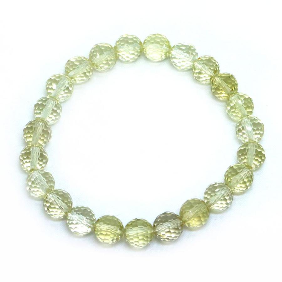 パワーストーン 天然石 ブレスレット レモンクォーツ カット 8mm 数珠 念珠 Bracelet お試し価格 |  | 01