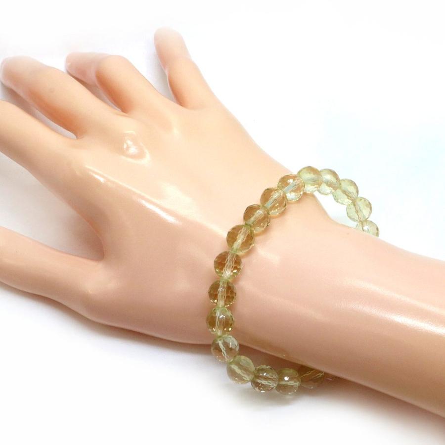 パワーストーン 天然石 ブレスレット レモンクォーツ カット 8mm 数珠 念珠 Bracelet お試し価格 |  | 02