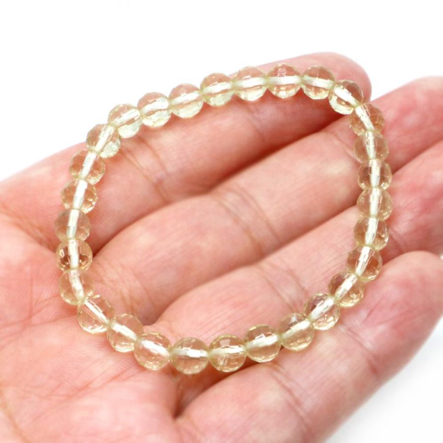パワーストーン 天然石 ブレスレット レモンクォーツ カット 6mm 数珠 念珠 Bracelet お試し価格 |  | 04