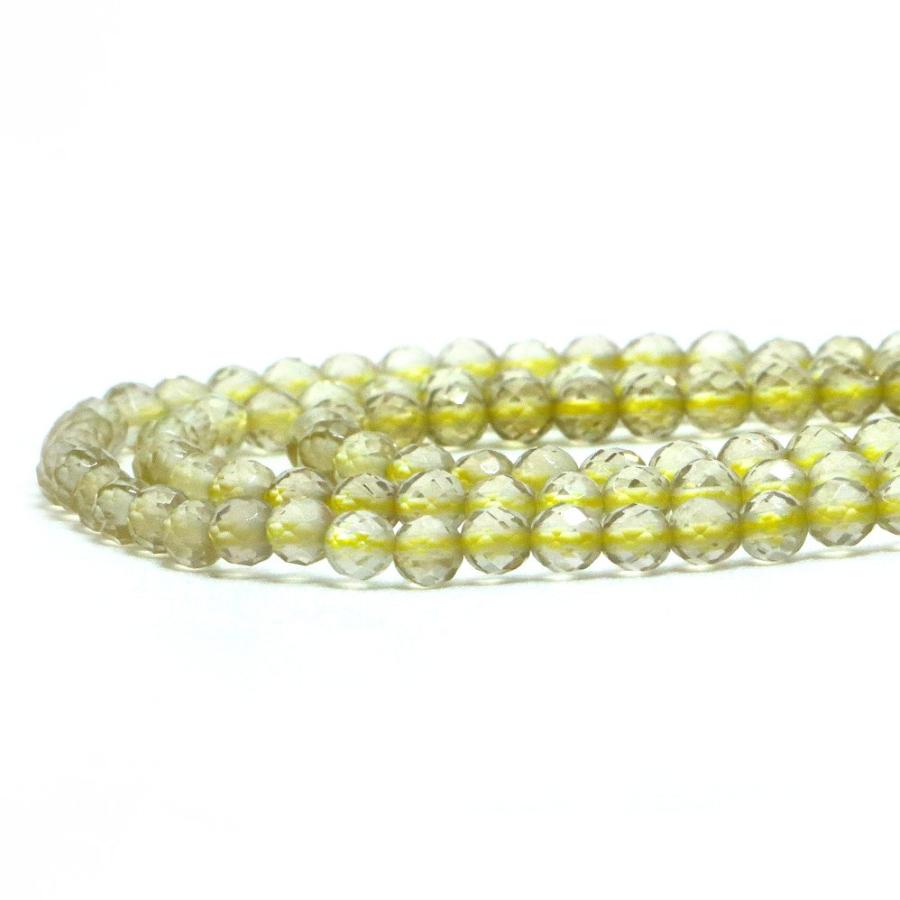 パワーストーン 天然石 ブレスレット レモンクォーツ カット 4mm 数珠 念珠 Bracelet お試し価格 |  | 10