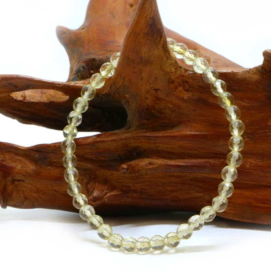 パワーストーン 天然石 ブレスレット レモンクォーツ カット 4mm 数珠 念珠 Bracelet お試し価格 |  | 03
