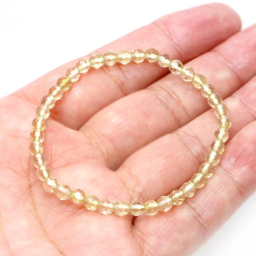 パワーストーン 天然石 ブレスレット レモンクォーツ カット 4mm 数珠 念珠 Bracelet お試し価格 |  | 04