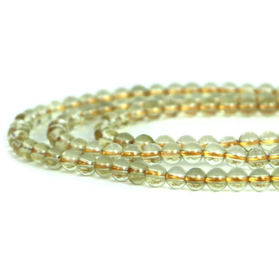 パワーストーン 天然石 ブレスレット レモンクォーツ 丸玉 4mm 数珠 念珠 Bracelet お試し価格 |  | 10