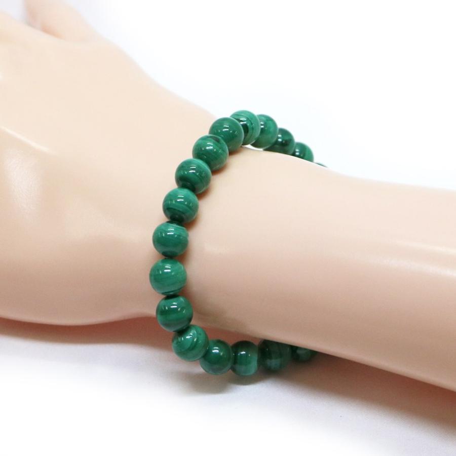 パワーストーン 天然石 ブレスレット マラカイト 丸玉 8mm 数珠 念珠 Bracelet お試し価格 |  | 02