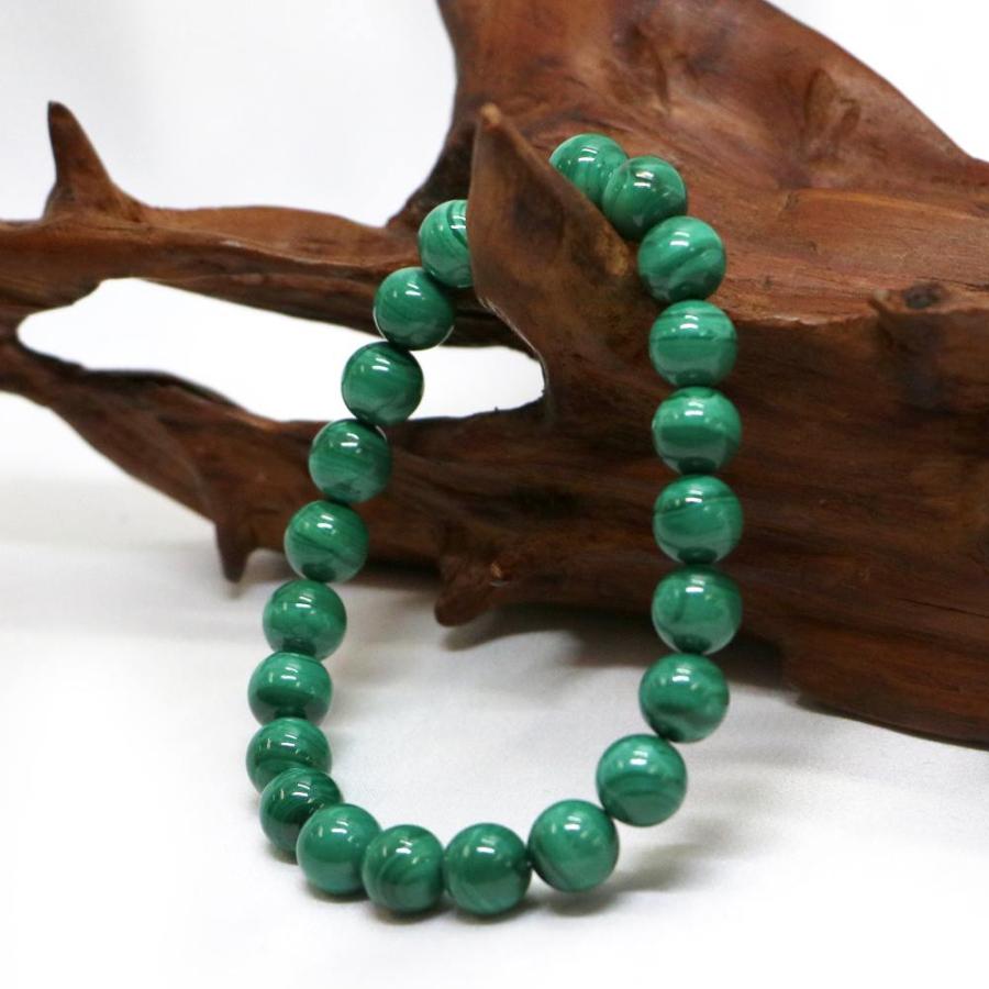 パワーストーン 天然石 ブレスレット マラカイト 丸玉 8mm 数珠 念珠 Bracelet お試し価格 |  | 03