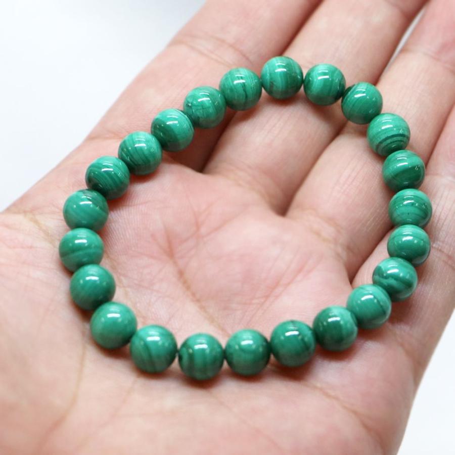 パワーストーン 天然石 ブレスレット マラカイト 丸玉 8mm 数珠 念珠 Bracelet お試し価格 |  | 04