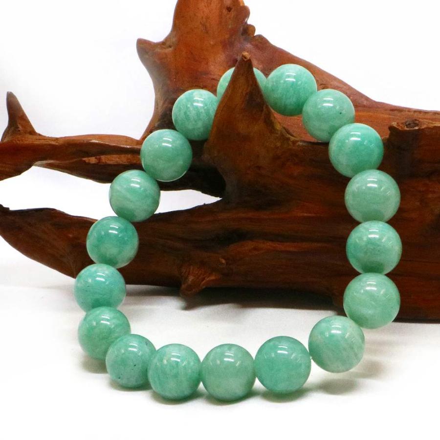 パワーストーン 天然石 ブレスレット マダガスカルアマゾナイト 丸玉 12mm 数珠 念珠 Bracelet お試し価格 |  | 03