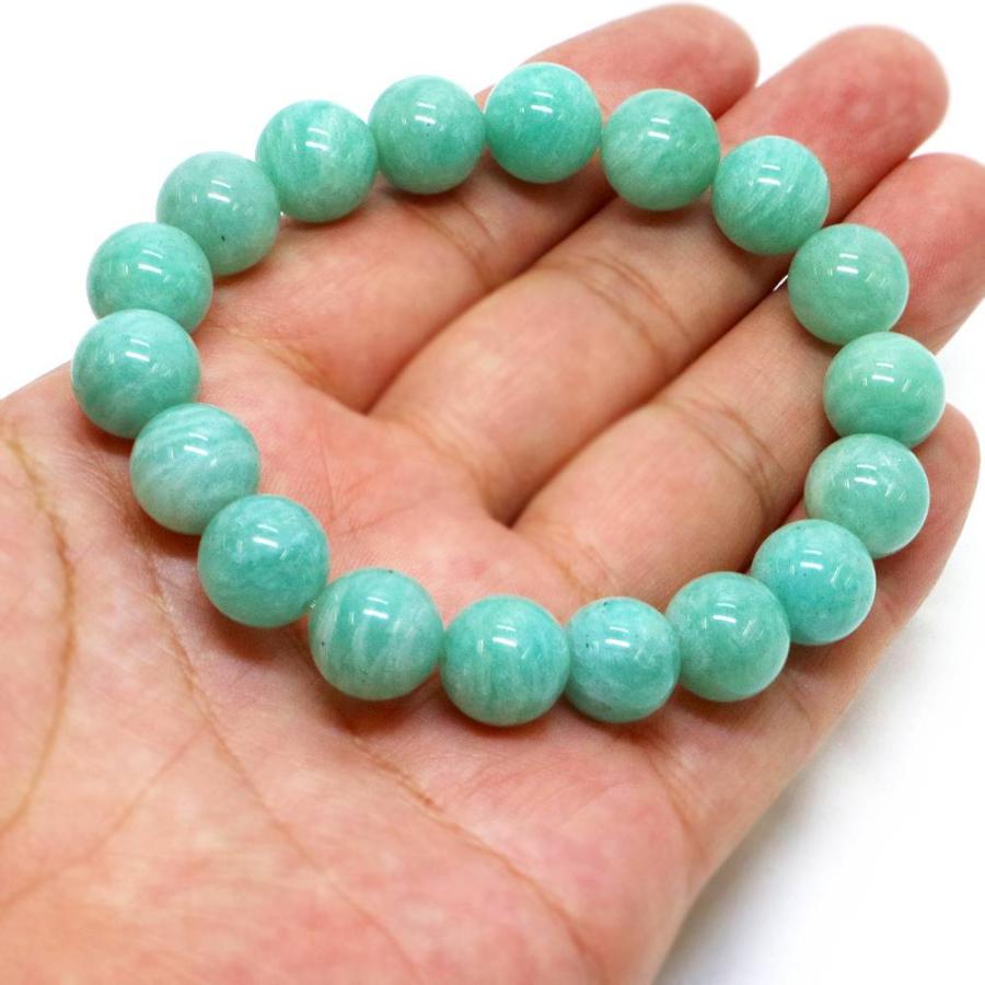 パワーストーン 天然石 ブレスレット マダガスカルアマゾナイト 丸玉 12mm 数珠 念珠 Bracelet お試し価格 |  | 04