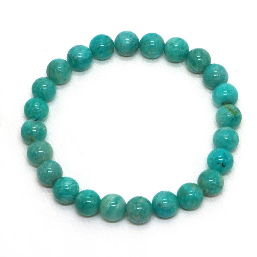 パワーストーン 天然石 ブレスレット マダガスカルアマゾナイト 丸玉 8mm 数珠 念珠 Bracelet お試し価格 |  | 01
