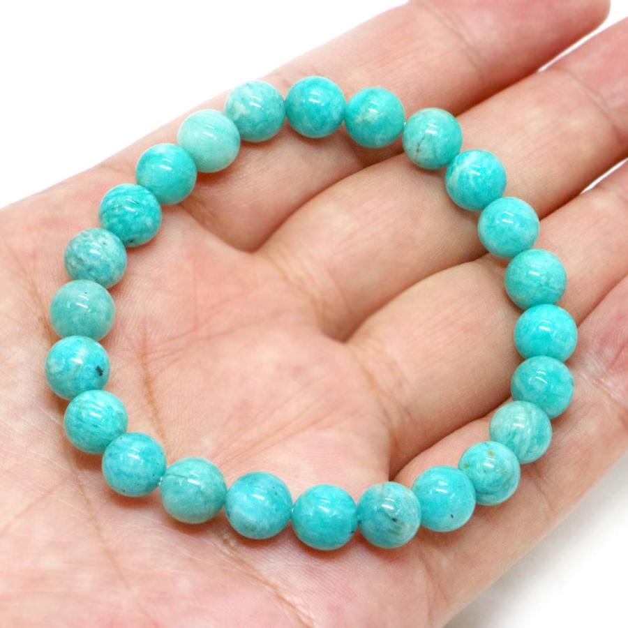 パワーストーン 天然石 ブレスレット マダガスカルアマゾナイト 丸玉 8mm 数珠 念珠 Bracelet お試し価格 |  | 04