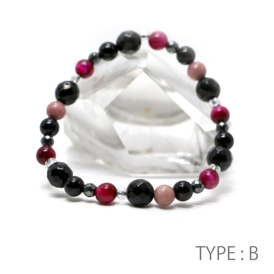 コンビブレスレット ローズクォーツ オニキス パワーストーン Bracelet