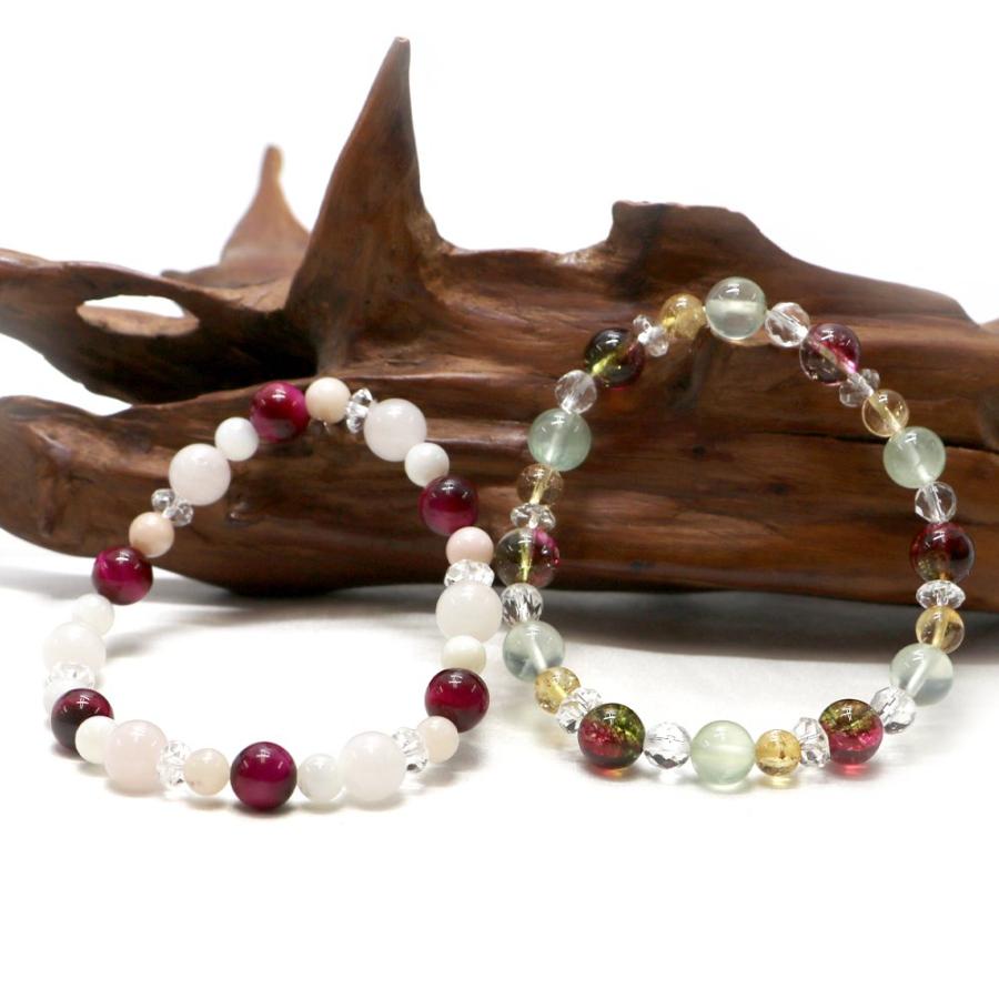 コンビブレスレット ローズタイガーアイ プレナイト パワーストーン Bracelet 天然石 |  | 04