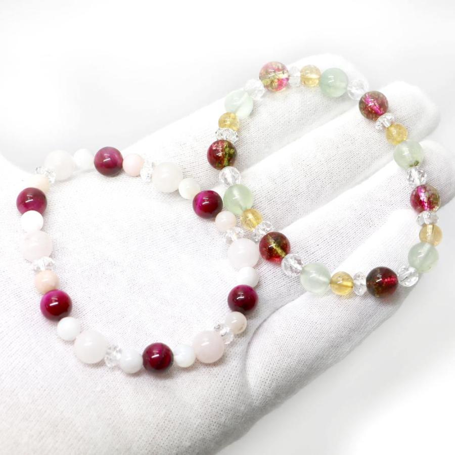 コンビブレスレット ローズタイガーアイ プレナイト パワーストーン Bracelet 天然石 |  | 05