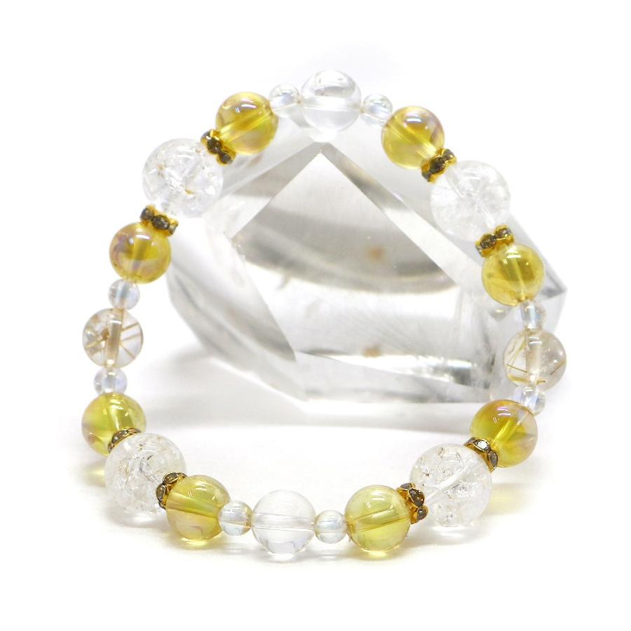 ４月・ルチル 誕生石ブレスレット 天然石ブレス パワーストーン Bracelet |  | 01