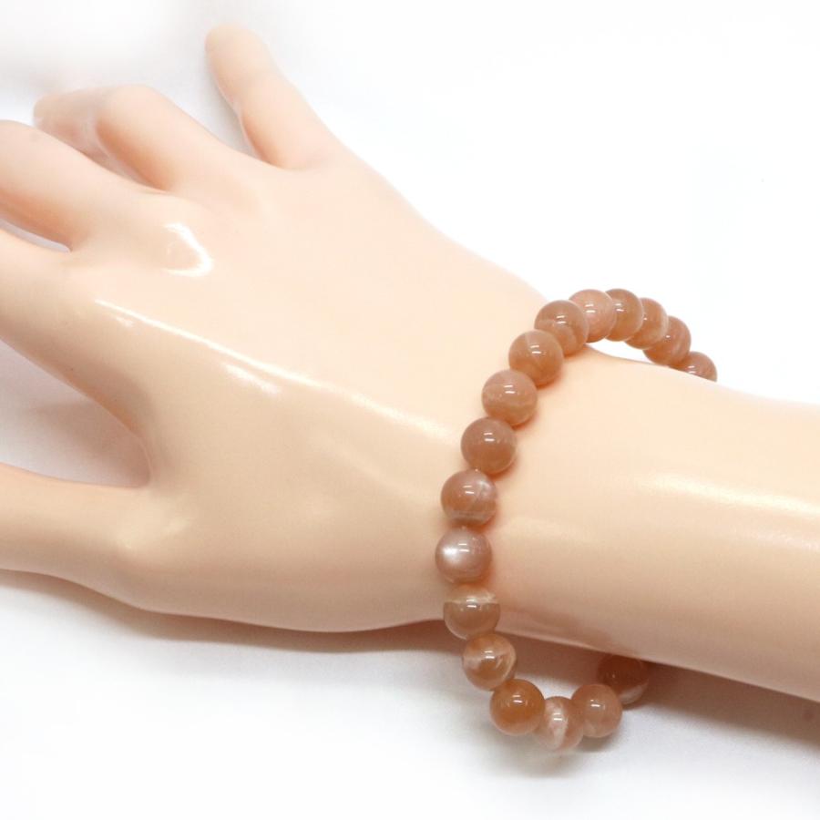 パワーストーン 天然石 ブレスレット オレンジムーンストーン 丸玉 8mm 数珠 念珠 Bracelet お試し価格 |  | 02