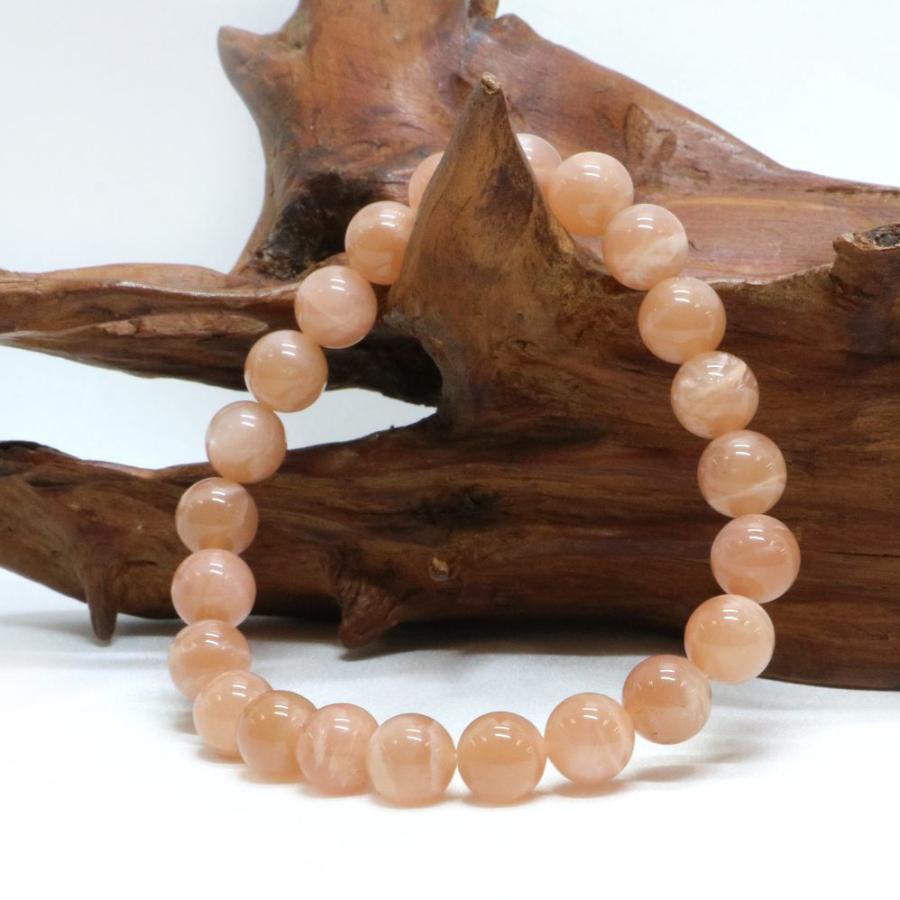 パワーストーン 天然石 ブレスレット オレンジムーンストーン 丸玉 8mm 数珠 念珠 Bracelet お試し価格 |  | 03