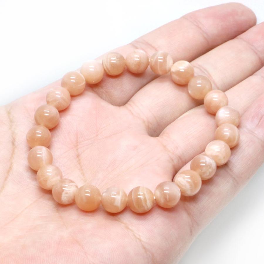 パワーストーン 天然石 ブレスレット オレンジムーンストーン 丸玉 8mm 数珠 念珠 Bracelet お試し価格 |  | 04