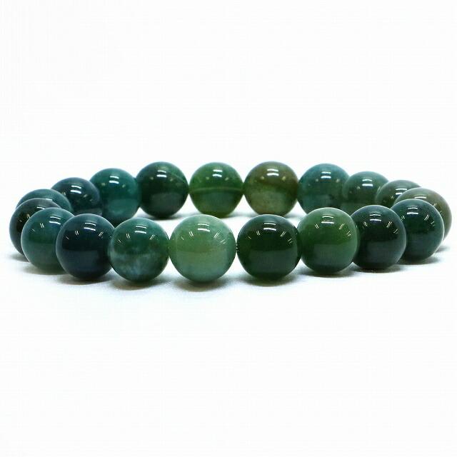 パワーストーン 天然石 ブレスレット モスアゲート 丸玉 10mm 数珠 念珠 Bracelet お試し価格 | 