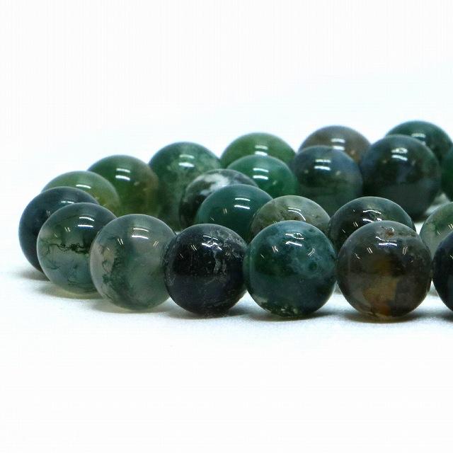 パワーストーン 天然石 ブレスレット モスアゲート 丸玉 10mm 数珠 念珠 Bracelet お試し価格 |  | 10