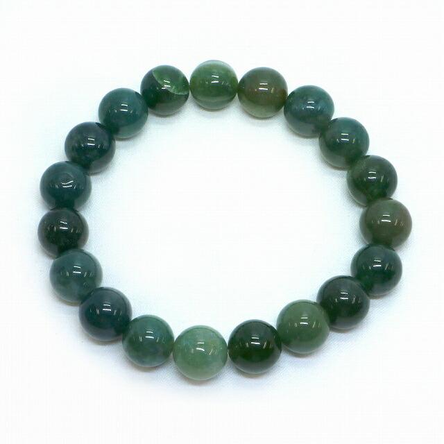 パワーストーン 天然石 ブレスレット モスアゲート 丸玉 10mm 数珠 念珠 Bracelet お試し価格 |  | 01