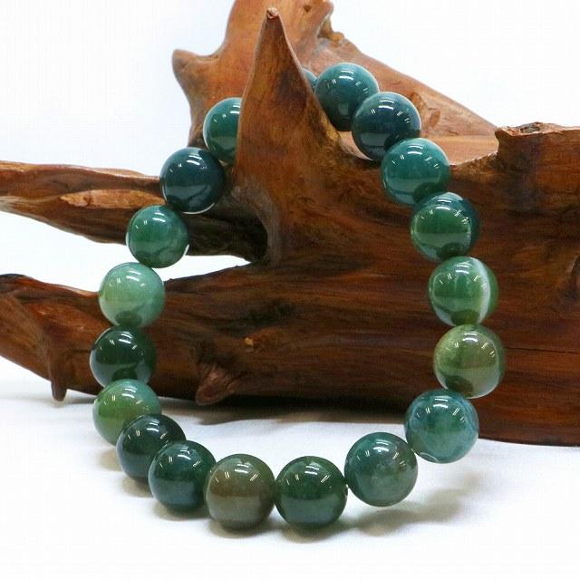 パワーストーン 天然石 ブレスレット モスアゲート 丸玉 10mm 数珠 念珠 Bracelet お試し価格 |  | 03