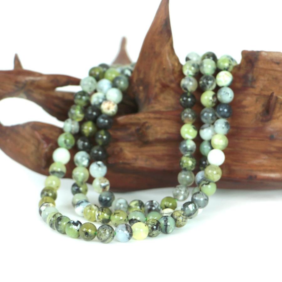 パワーストーン 天然石 ブレスレット グリーンオパール（ドラゴンアイ） 丸玉 6mm 数珠 念珠 Bracelet お試し価格 |  | 11