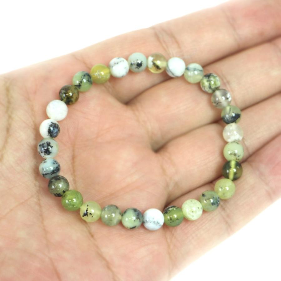 パワーストーン 天然石 ブレスレット グリーンオパール（ドラゴンアイ） 丸玉 6mm 数珠 念珠 Bracelet お試し価格 |  | 04
