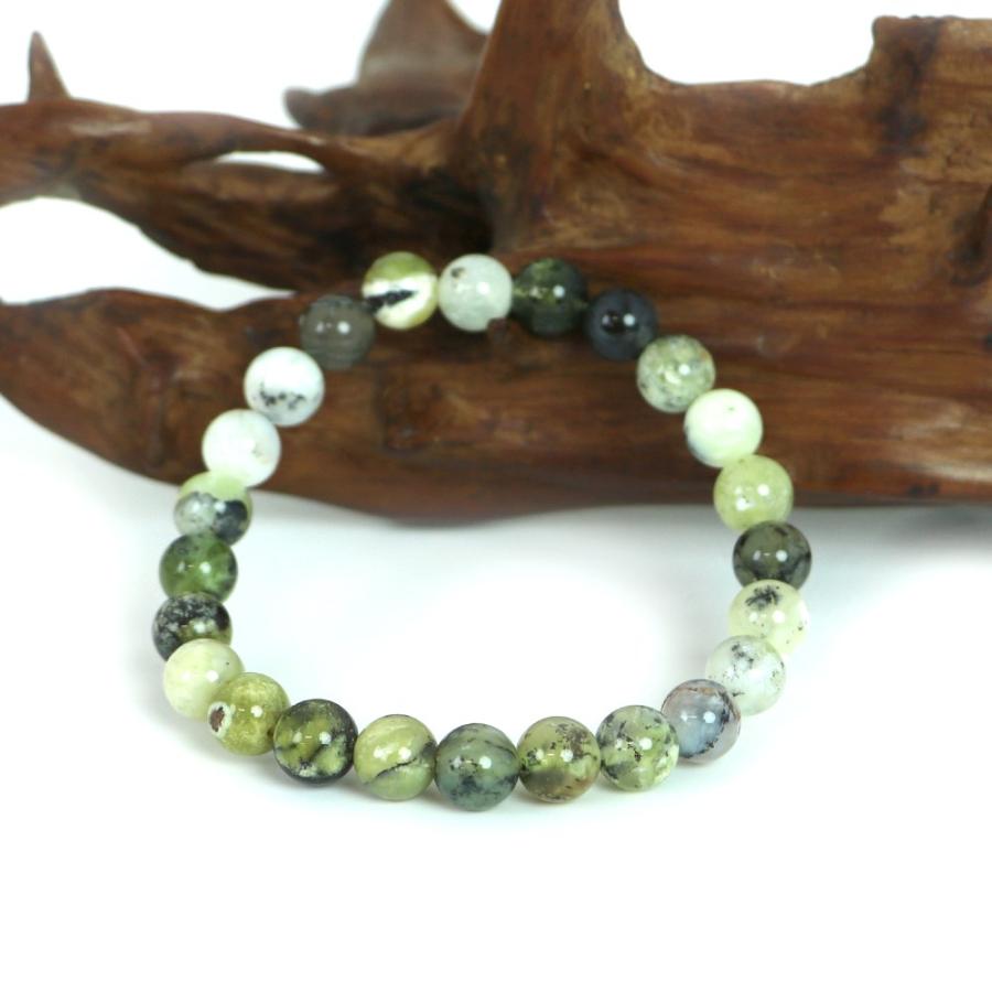 パワーストーン 天然石 ブレスレット グリーンオパール（ドラゴンアイ） 丸玉 8mm 数珠 念珠 Bracelet お試し価格 |  | 03