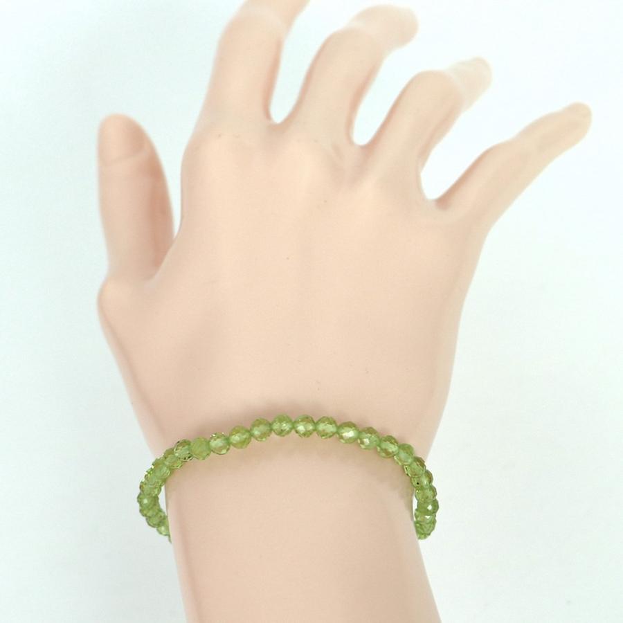 パワーストーン 天然石 ブレスレット ペリドット カット 4ｍｍ 数珠 念珠 Bracelet お試し価格 |  | 03