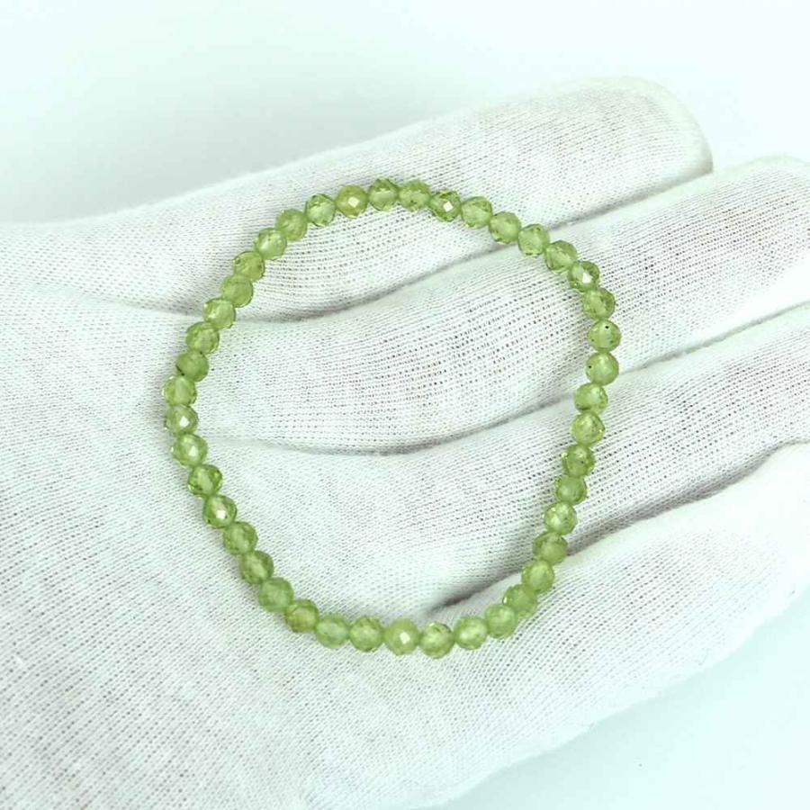 パワーストーン 天然石 ブレスレット ペリドット カット 4ｍｍ 数珠 念珠 Bracelet お試し価格 |  | 04