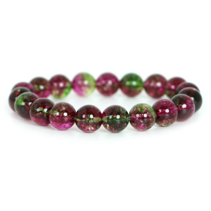 パワーストーン 天然石 ブレスレット クォーツ（染め）ウォーターメロン 丸玉 8mm 数珠 念珠 Bracelet お試し価格 | 
