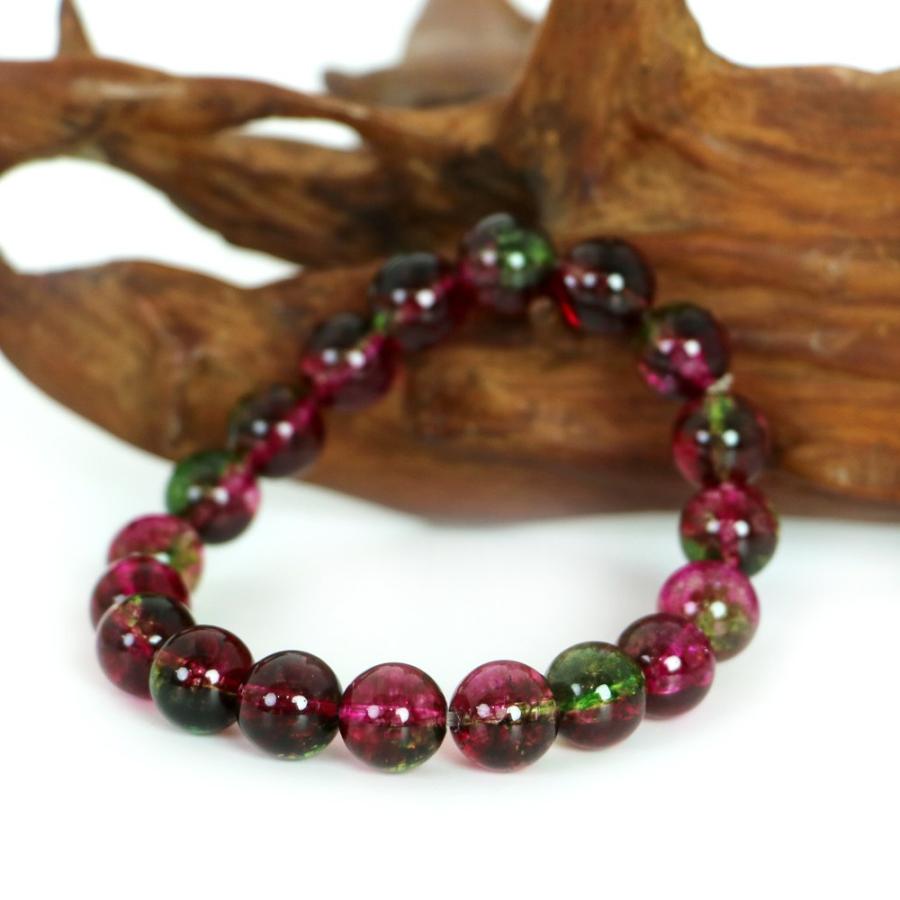 パワーストーン 天然石 ブレスレット クォーツ（染め）ウォーターメロン 丸玉 8mm 数珠 念珠 Bracelet お試し価格 |  | 02