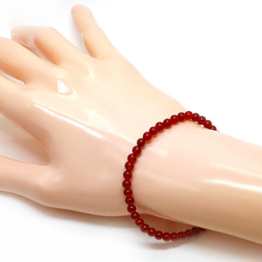 パワーストーン 天然石 ブレスレット レッドアゲート 丸玉 4mm 数珠 念珠 Bracelet お試し価格 |  | 02