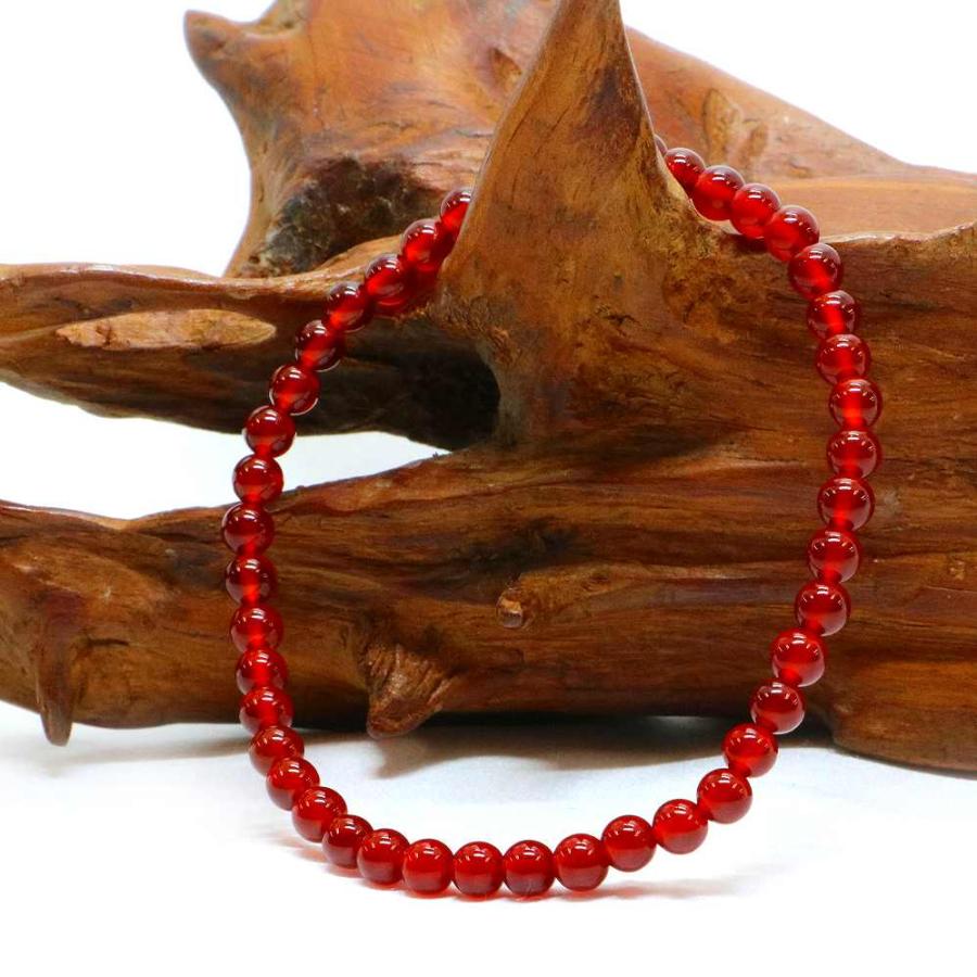 パワーストーン 天然石 ブレスレット レッドアゲート 丸玉 4mm 数珠 念珠 Bracelet お試し価格 |  | 03