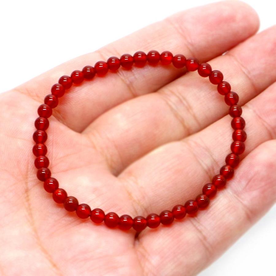 パワーストーン 天然石 ブレスレット レッドアゲート 丸玉 4mm 数珠 念珠 Bracelet お試し価格 |  | 04