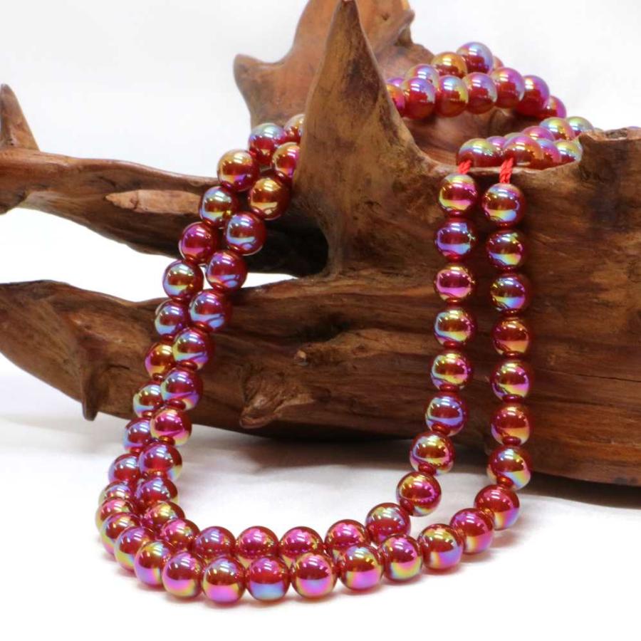 パワーストーン 天然石 ブレスレット レッドアゲートオーラ 丸玉 6mm 数珠 念珠 Bracelet お試し価格 |  | 11