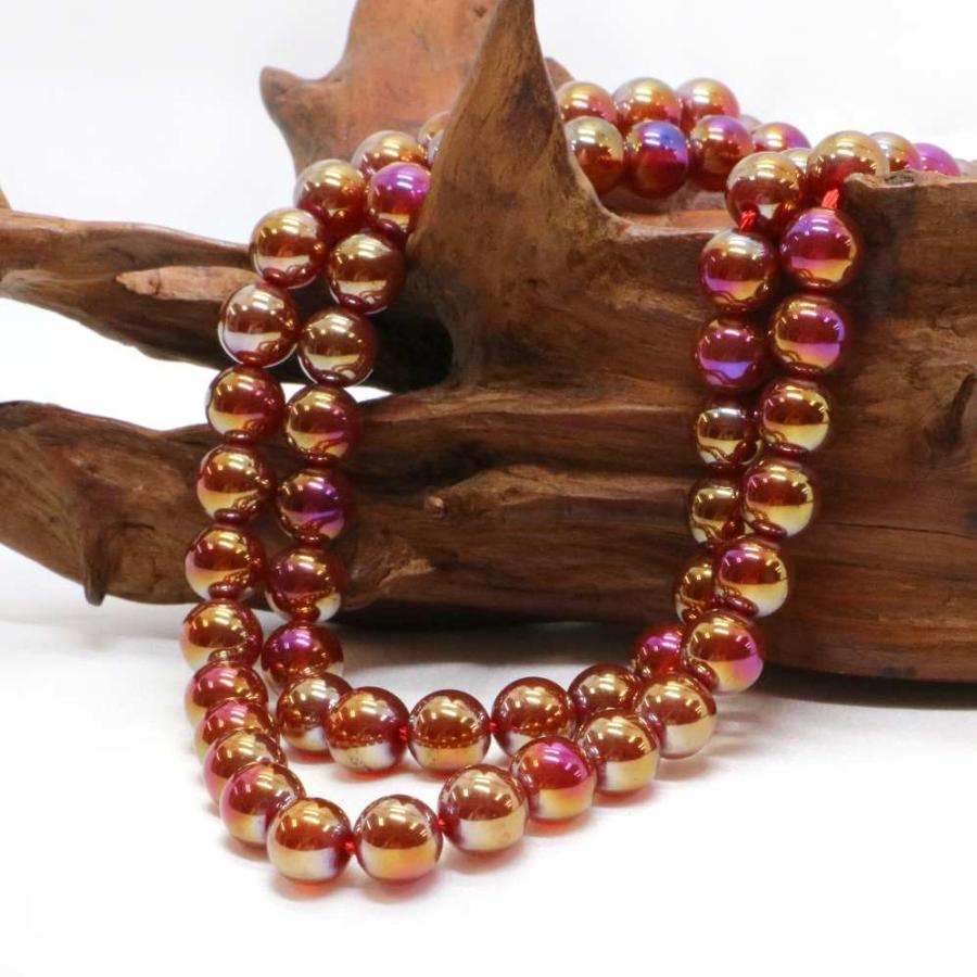 パワーストーン 天然石 ブレスレット レッドアゲートオーラ 丸玉 8mm 数珠 念珠 Bracelet お試し価格 |  | 11