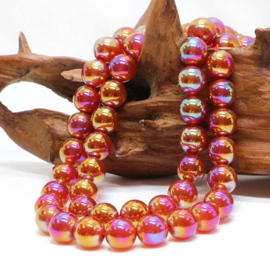 パワーストーン 天然石 ブレスレット レッドアゲートオーラ 丸玉 10mm 数珠 念珠 Bracelet お試し価格 |  | 11