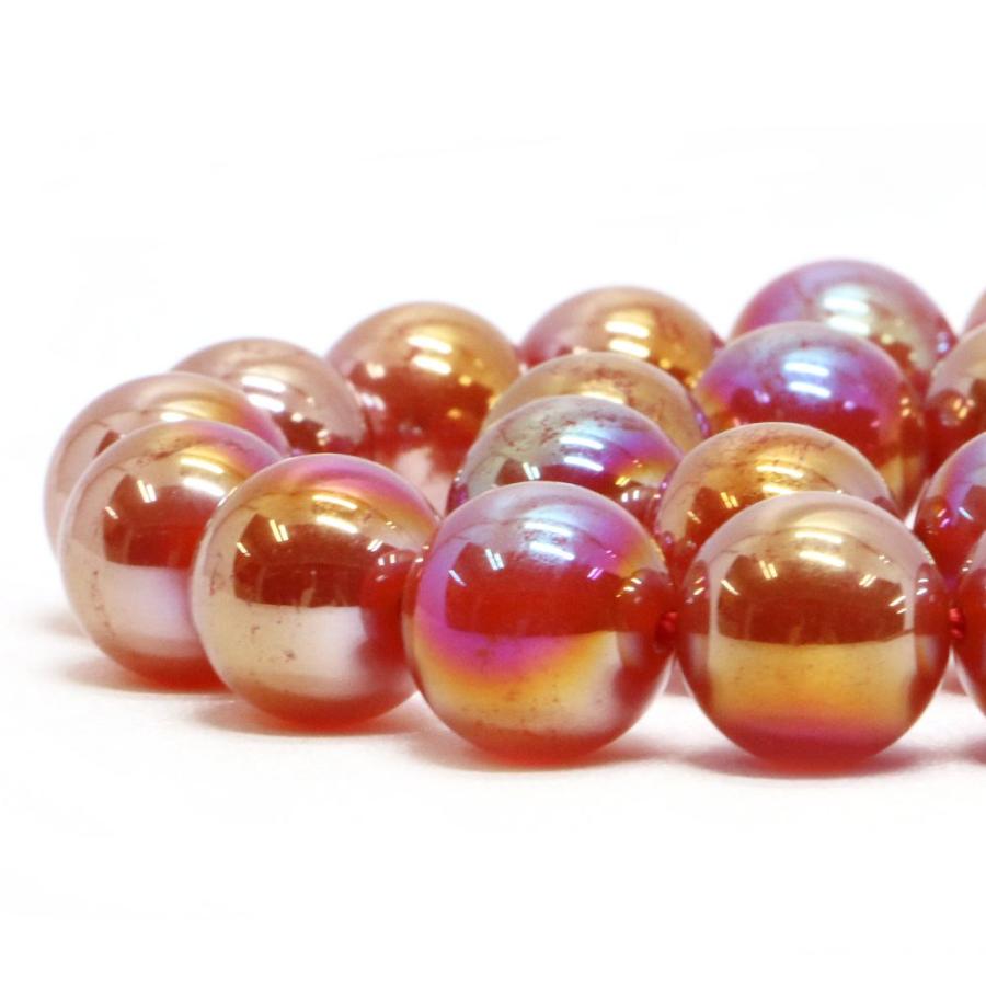 パワーストーン 天然石 ブレスレット レッドアゲートオーラ 丸玉 12mm 数珠 念珠 Bracelet お試し価格 |  | 10