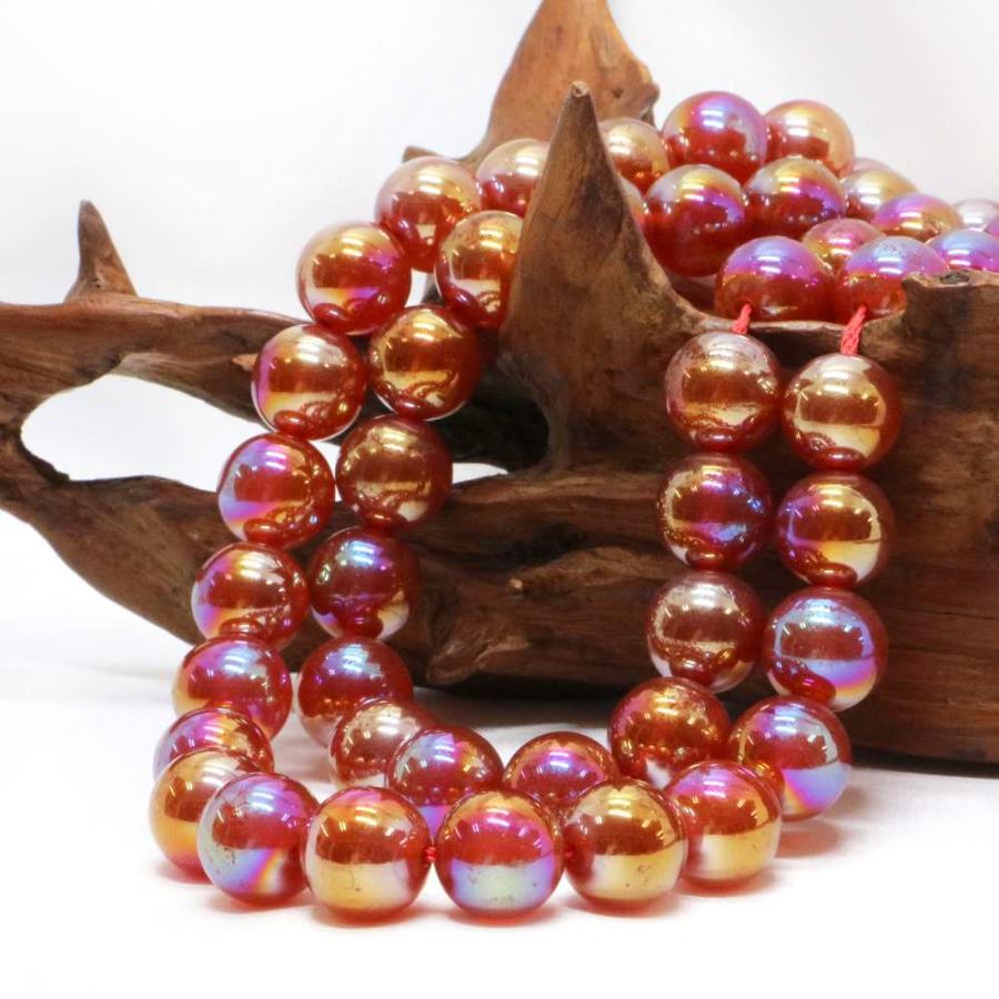 パワーストーン 天然石 ブレスレット レッドアゲートオーラ 丸玉 12mm 数珠 念珠 Bracelet お試し価格 |  | 11