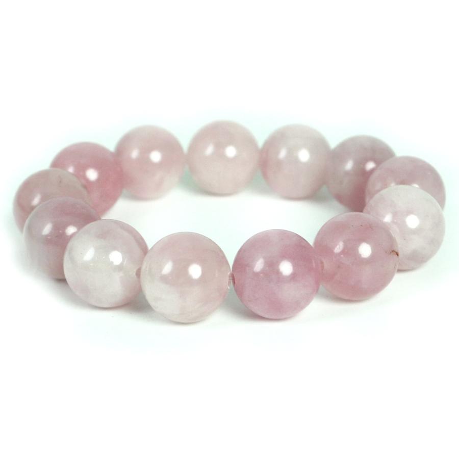 パワーストーン 天然石 ブレスレット ローズクォーツ 丸玉 18mm 数珠 念珠 Bracelet お試し価格 | 