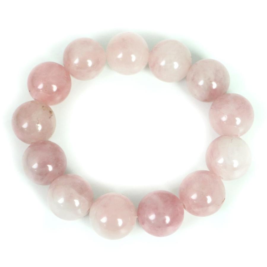 パワーストーン 天然石 ブレスレット ローズクォーツ 丸玉 18mm 数珠 念珠 Bracelet お試し価格 |  | 01