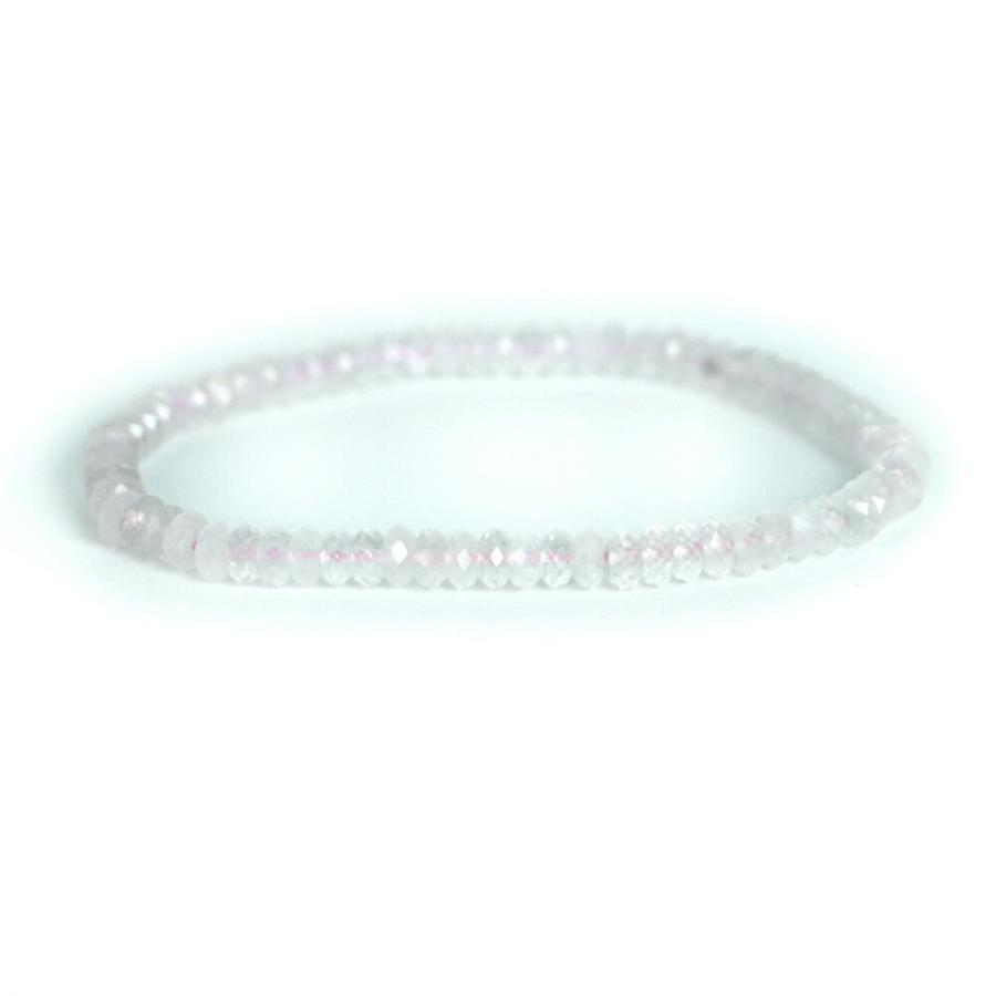 パワーストーン 天然石 ブレスレット ローズクォーツ ボタンカット 2×4mm 数珠 念珠 Bracelet お試し価格 | 