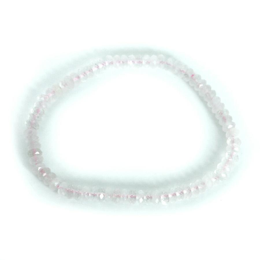 パワーストーン 天然石 ブレスレット ローズクォーツ ボタンカット 2×4mm 数珠 念珠 Bracelet お試し価格 |  | 01