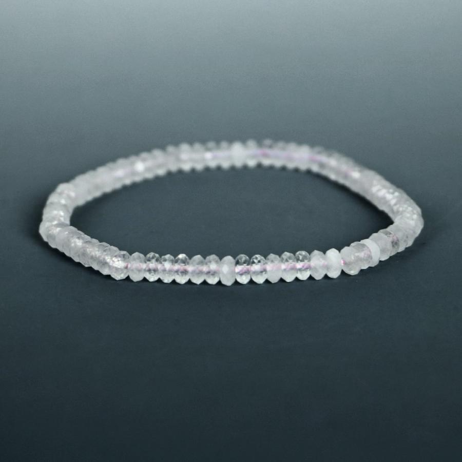 パワーストーン 天然石 ブレスレット ローズクォーツ ボタンカット 2×4mm 数珠 念珠 Bracelet お試し価格 |  | 02