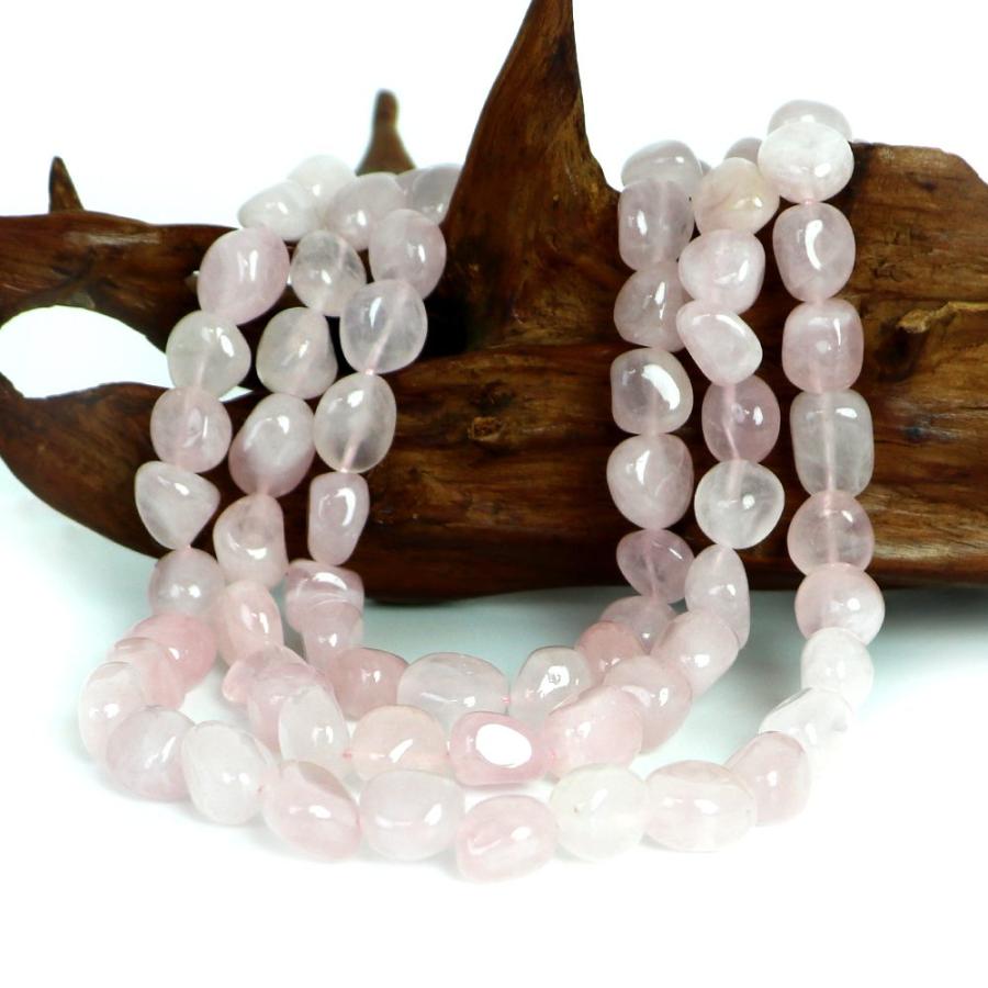 パワーストーン 天然石 ブレスレット ローズクォーツ タンブル 横幅/約10ｍｍ 数珠 念珠 Bracelet お試し価格 |  | 11