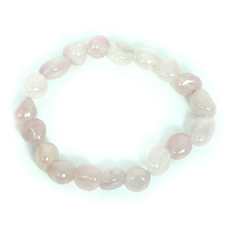 パワーストーン 天然石 ブレスレット ローズクォーツ タンブル 横幅/約10ｍｍ 数珠 念珠 Bracelet お試し価格 |  | 01