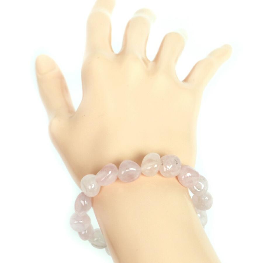 パワーストーン 天然石 ブレスレット ローズクォーツ タンブル 横幅/約10ｍｍ 数珠 念珠 Bracelet お試し価格 |  | 02