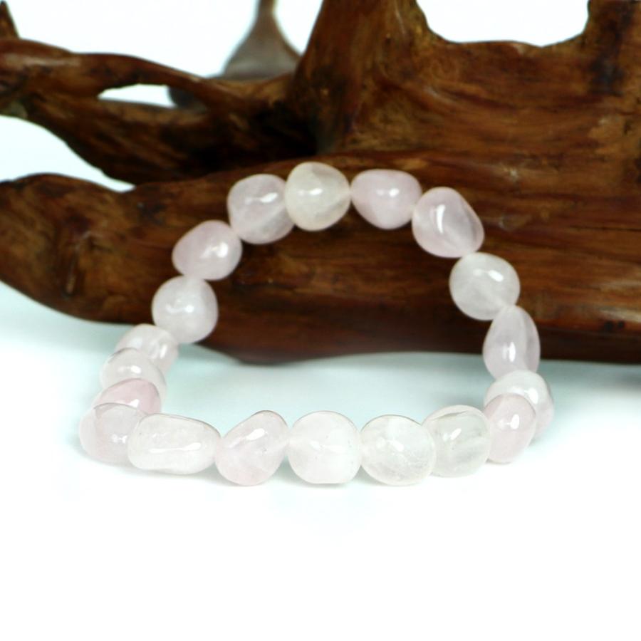 パワーストーン 天然石 ブレスレット ローズクォーツ タンブル 横幅/約10ｍｍ 数珠 念珠 Bracelet お試し価格 |  | 03