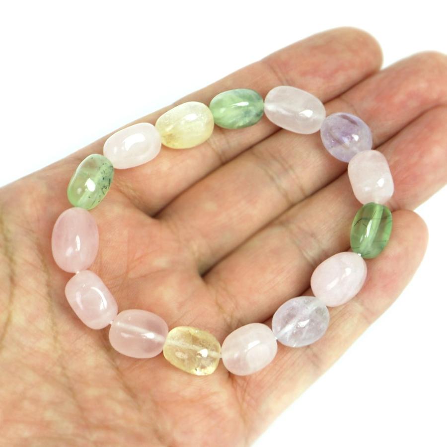 パワーストーン 天然石 ブレスレット ミックスクリスタル タンブル 横幅/約10ｍｍ 数珠 念珠 Bracelet お試し価格 |  | 04